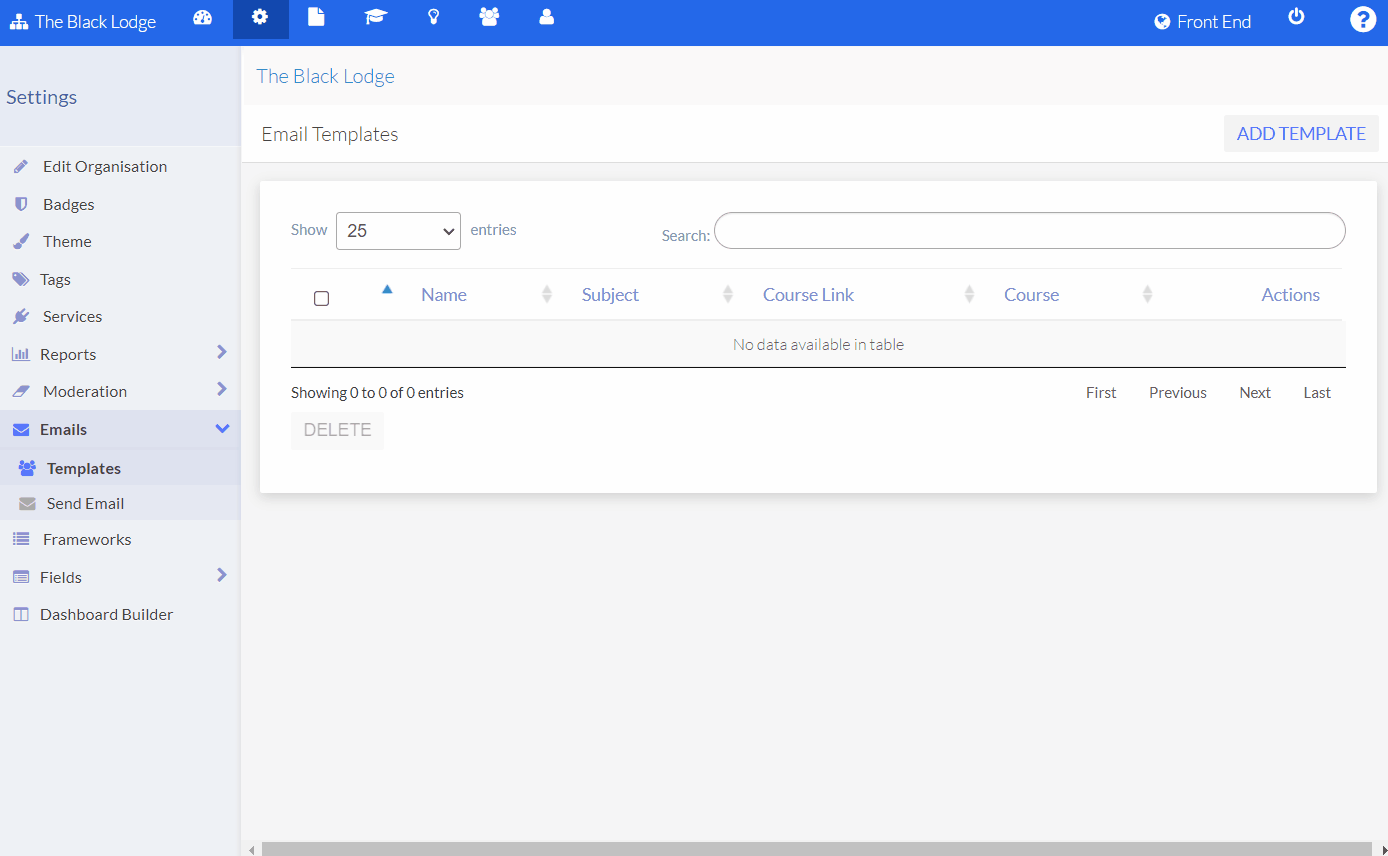 Sending emails from the platform Learning Pool Help Centre