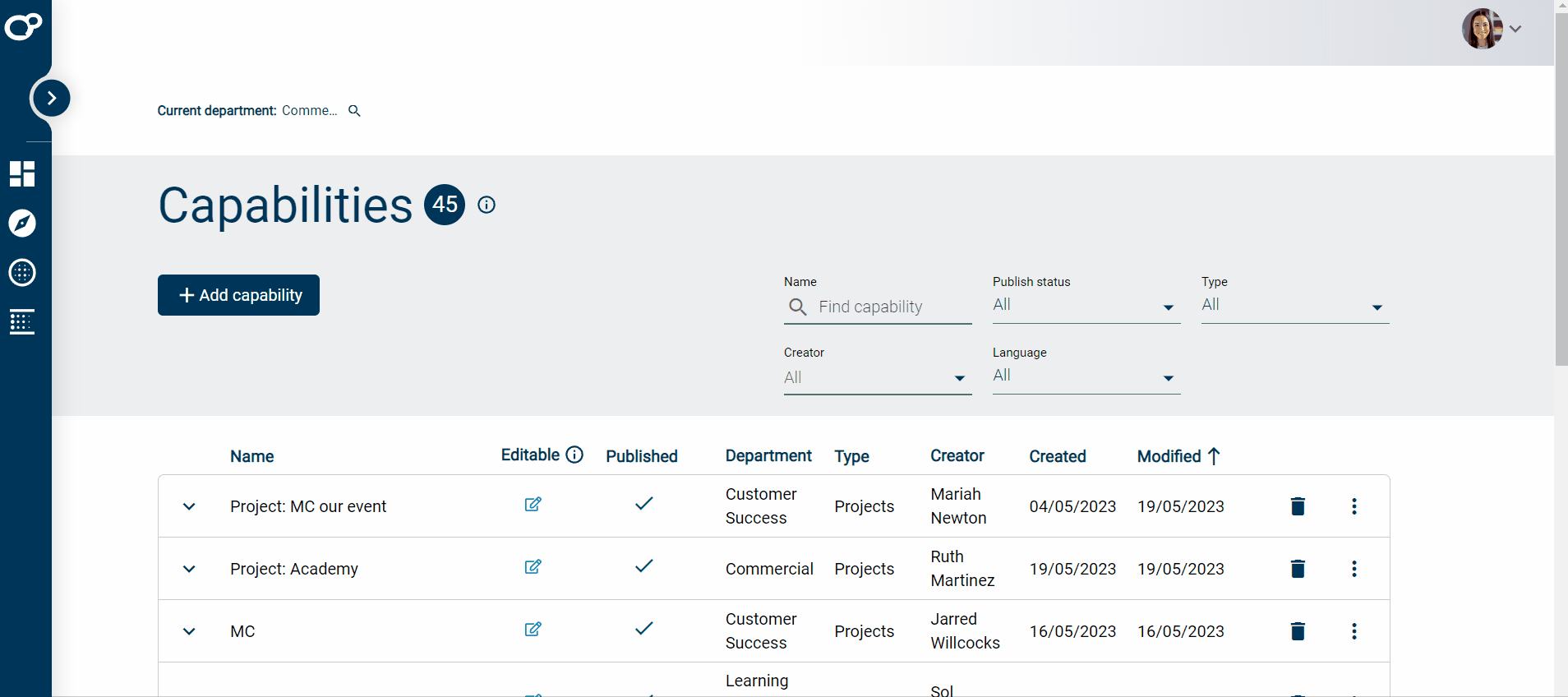Capabilities Learning Pool Help Centre