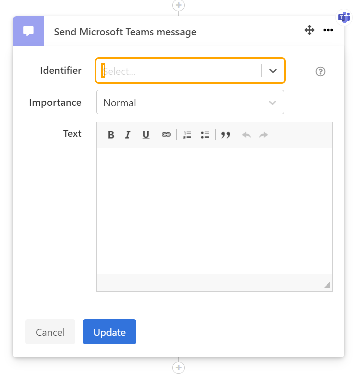 envoyer message automatique teams