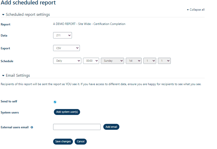 Setting the filters on report.gif