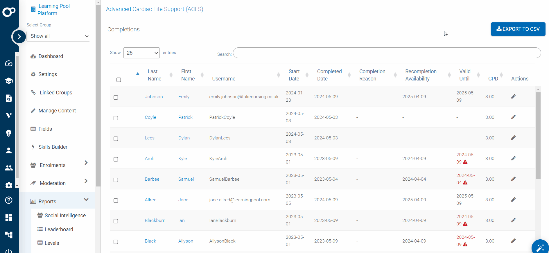 CPD - Exporting Completions Report.gif