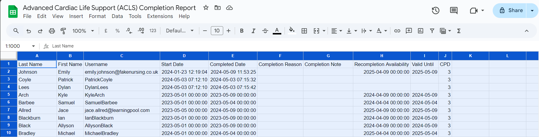CPD - Admin Completion Report Export.png