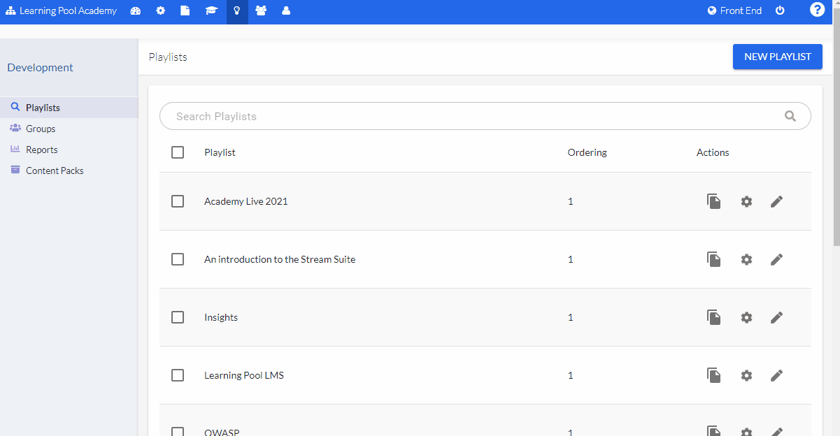 Creating a new playlist Learning Pool Help Centre