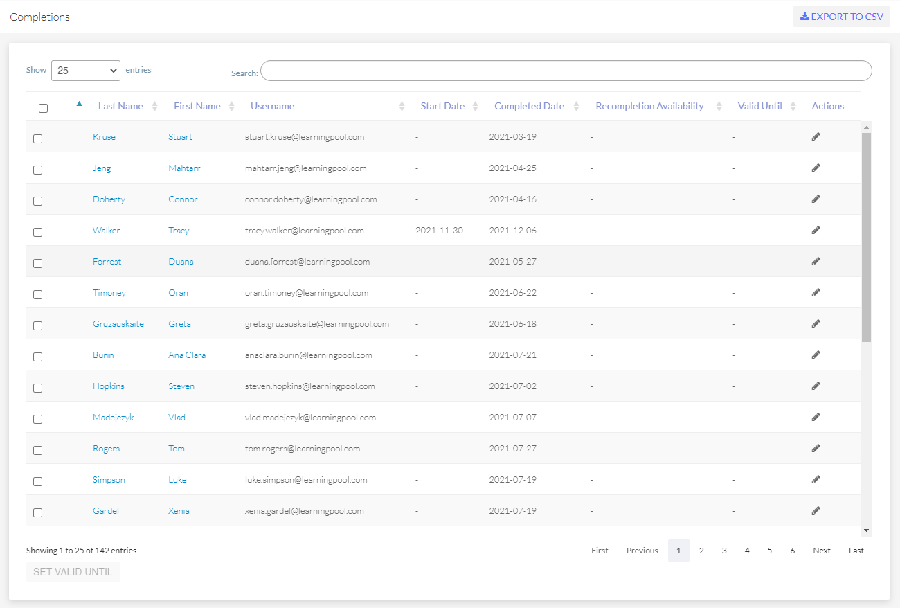 Reports Learning Pool Help Centre