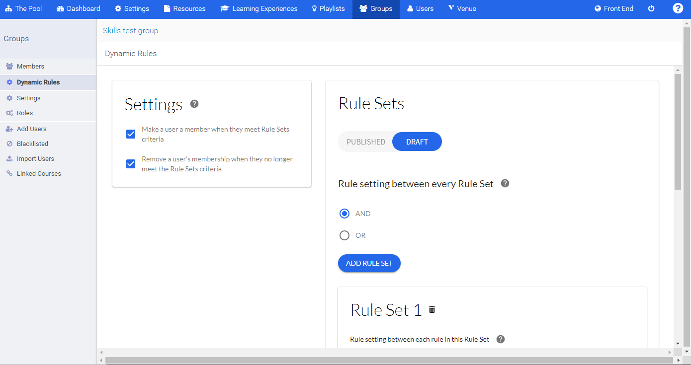 Dynamic rules – Learning Pool Help Centre