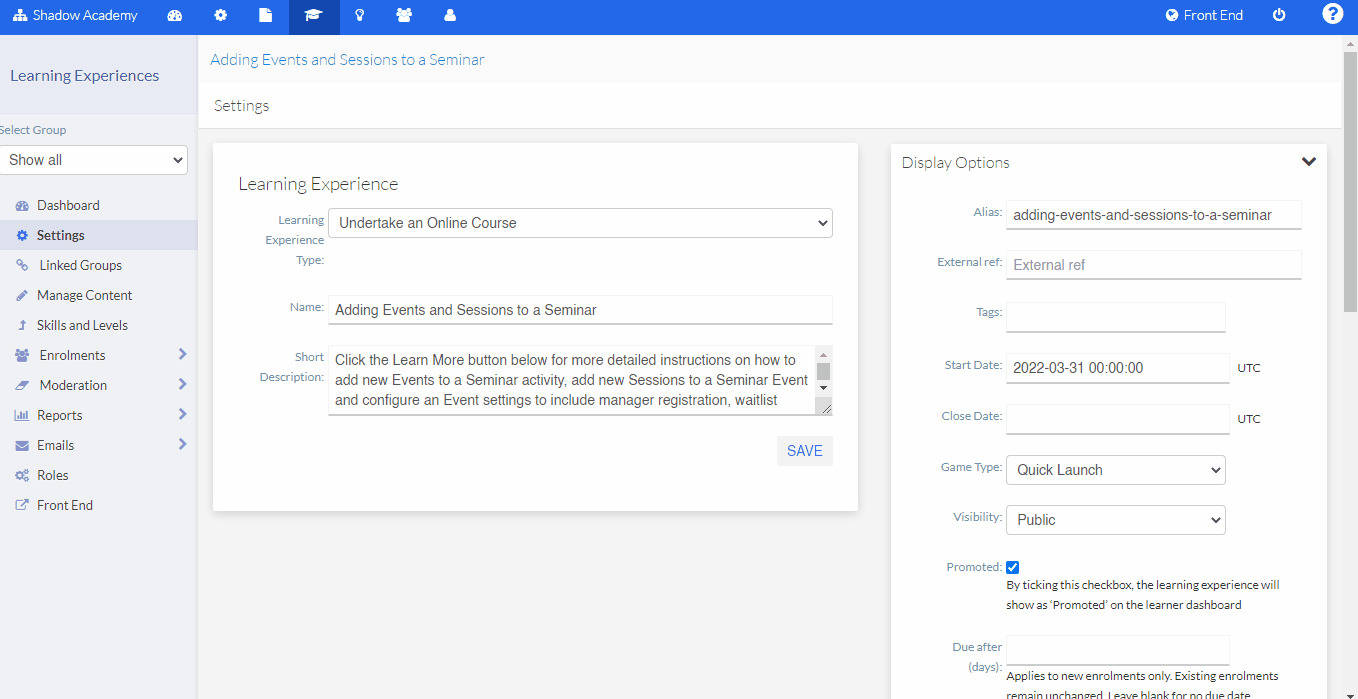 Tracking external content completion in the LXP Learning Pool Help Centre