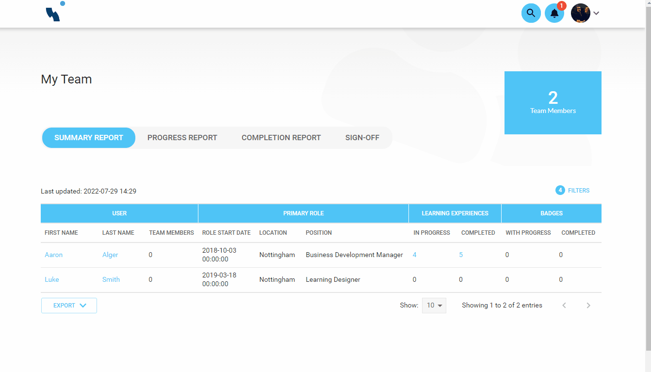 Manager feedback and signoff Learning Pool Help Centre