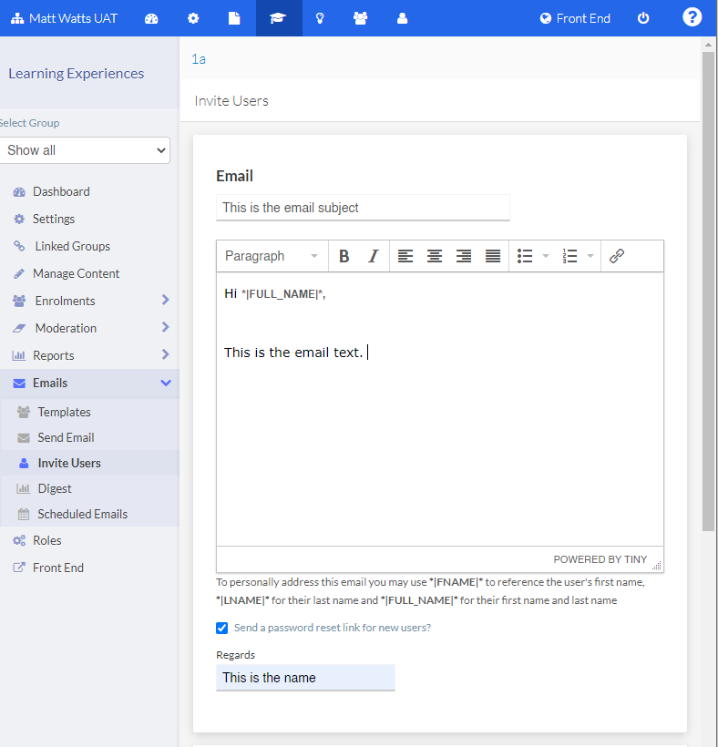 Emails – Learning Pool Help Centre